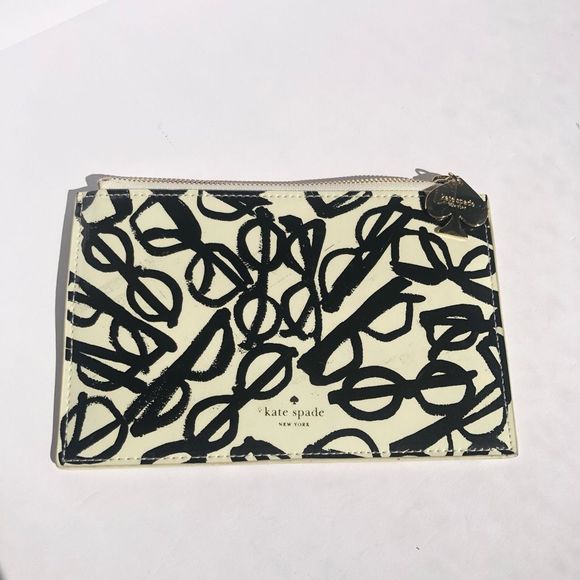 kate spade Handbags - Kate Spade Pouch Black Eyeglasses Pattern Size 5.5 x 8.5